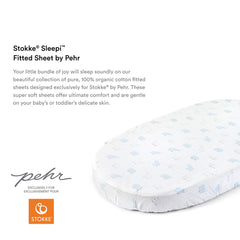 Stokke Sleepi Fitted Sheet Rainbow Dot pattern for cozy bedtime ambiance.