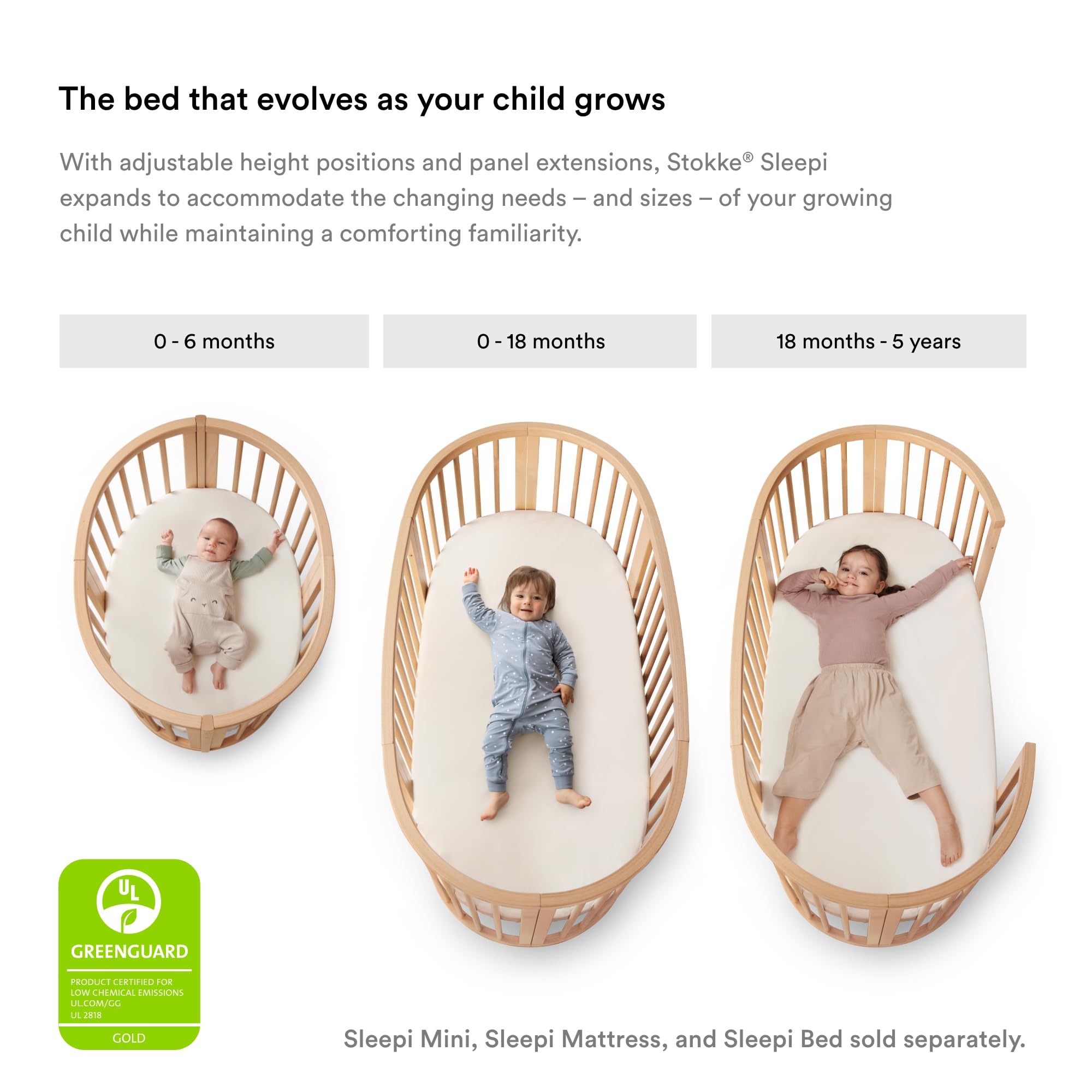 Stokke Sleepi Mini Mattress cover is washable, making upkeep easy.