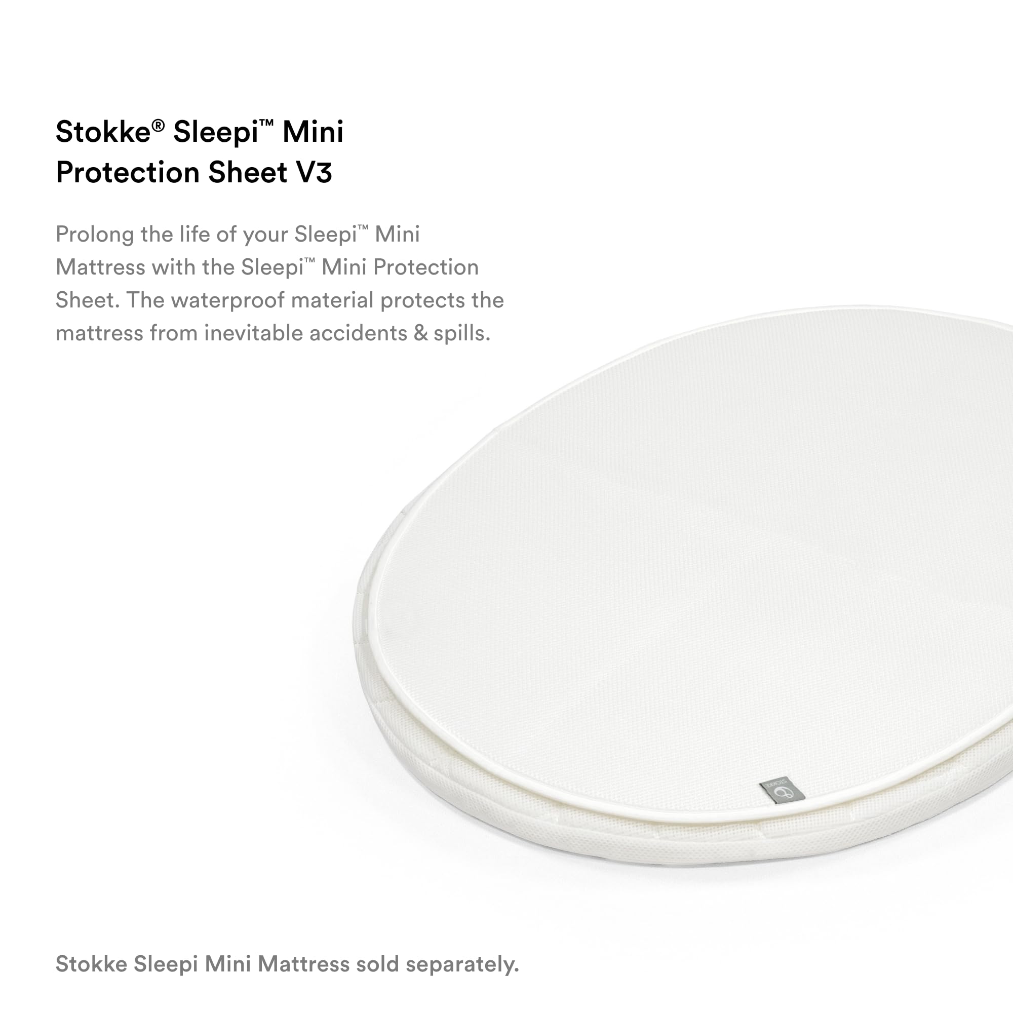 Stokke Sleepi Mini Protection Sheet V3 close-up of breathable 3D mesh for airflow.