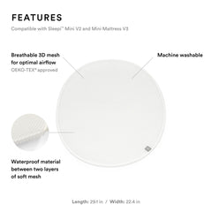 Stokke Sleepi Mini Protection Sheet V3 waterproof layer blocks liquids for a cleaner crib.