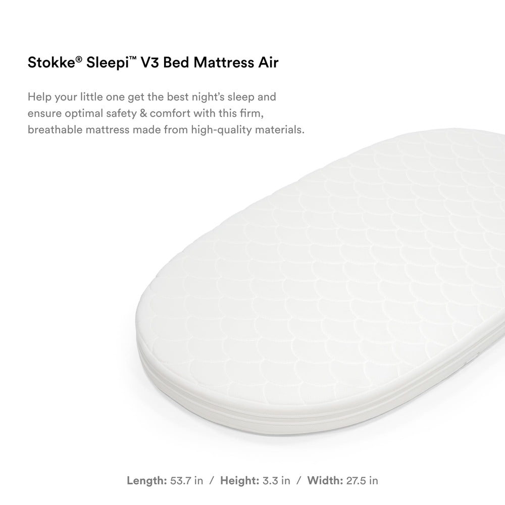 Stokke Sleepi V3 Bed Mattress Air cover showing breathable 3D mesh for airflow and washing.