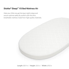 Stokke Sleepi V3 Bed Mattress Air cover showing breathable 3D mesh for airflow and washing.