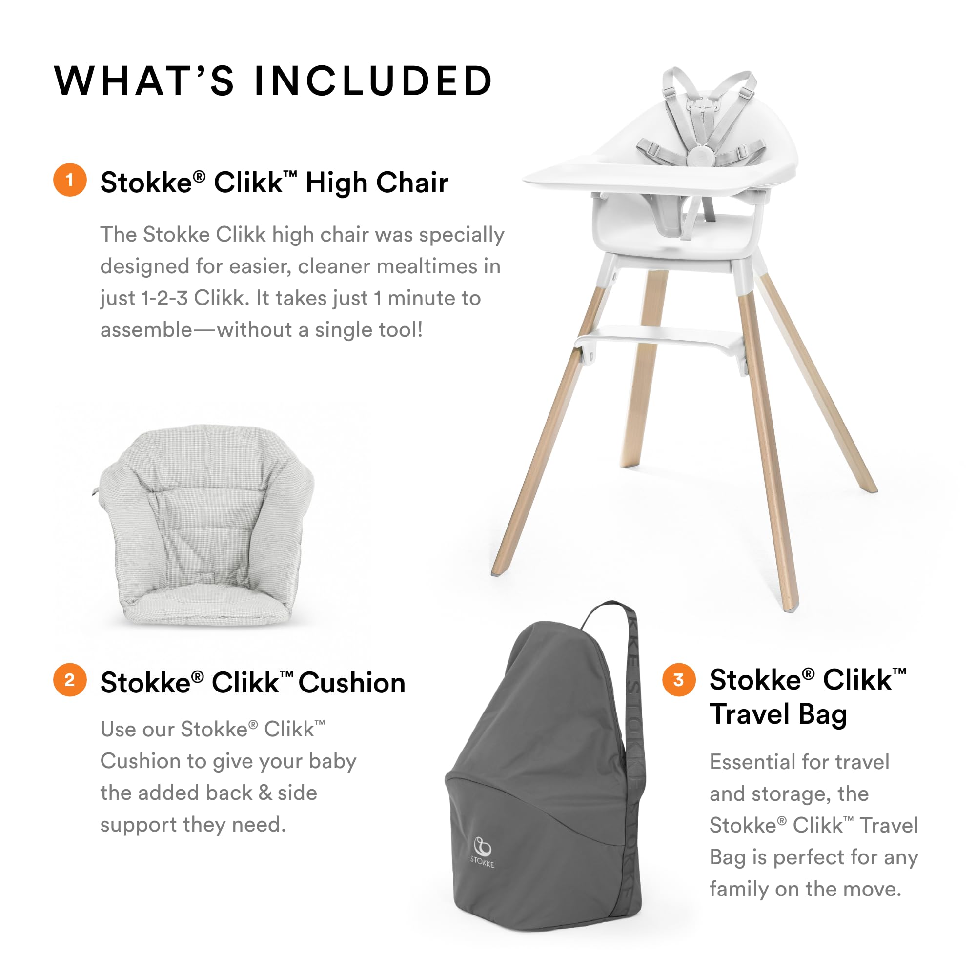 Stokke travel bag Clikk keeps parts organized for travel