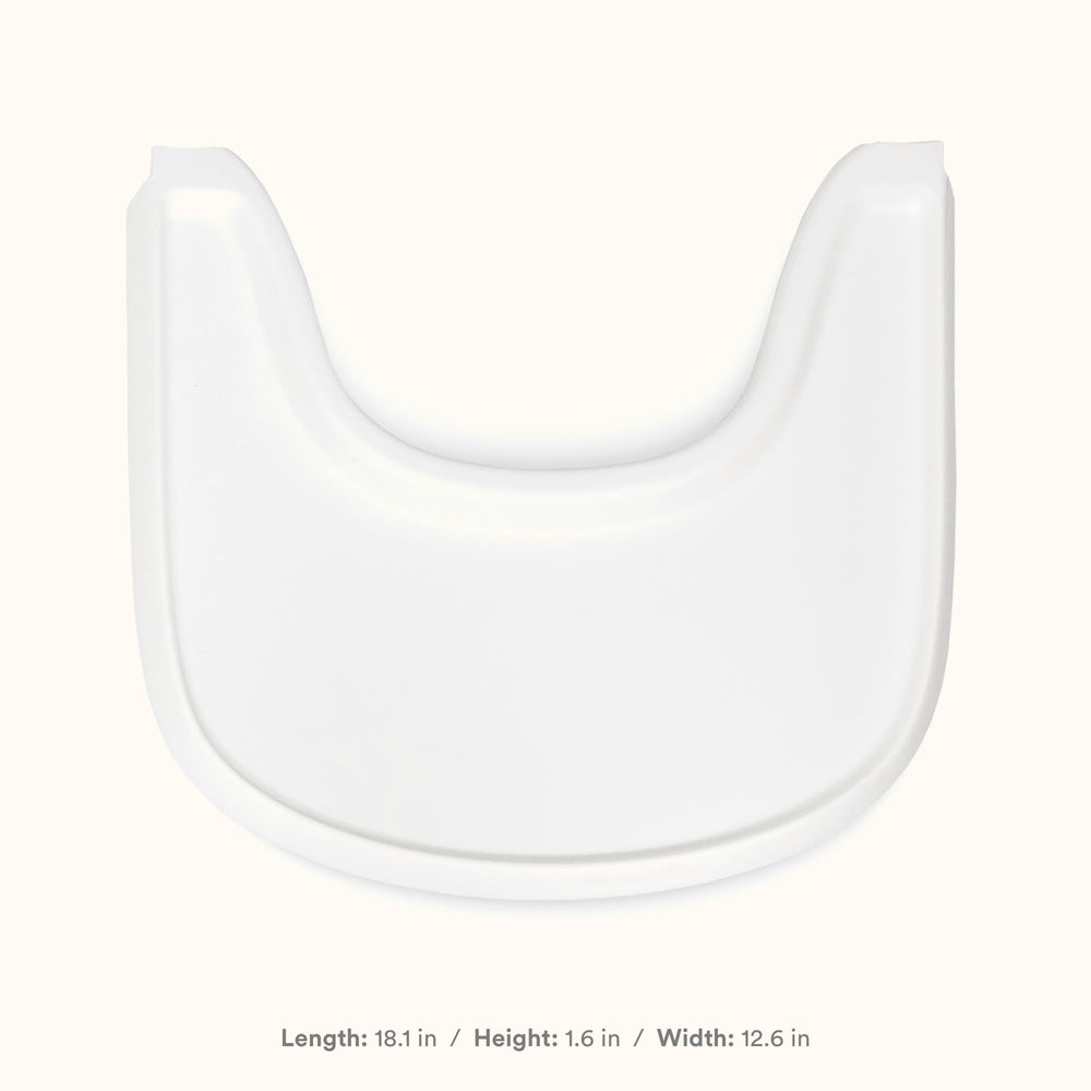 Stokke Tray White installed with Baby Set offers versatile feeding configurations