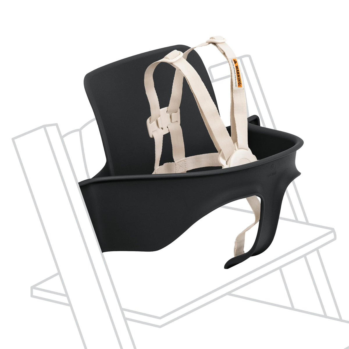 Stokke Tripp Trapp Baby Set 2 backrest supports comfortable seated learning during meals.