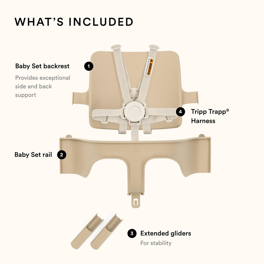 Stokke Tripp Trapp Baby Set 2 tool-free attachment enables quick installation