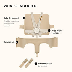 Stokke Tripp Trapp Baby Set 2 tool-free attachment enables quick installation