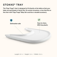 Stokke Tripp Trapp Baby Set with removable harness secures small riders.