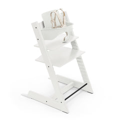 Stokke Tripp Trapp Chair 2 white front view for space-saving family meals.
