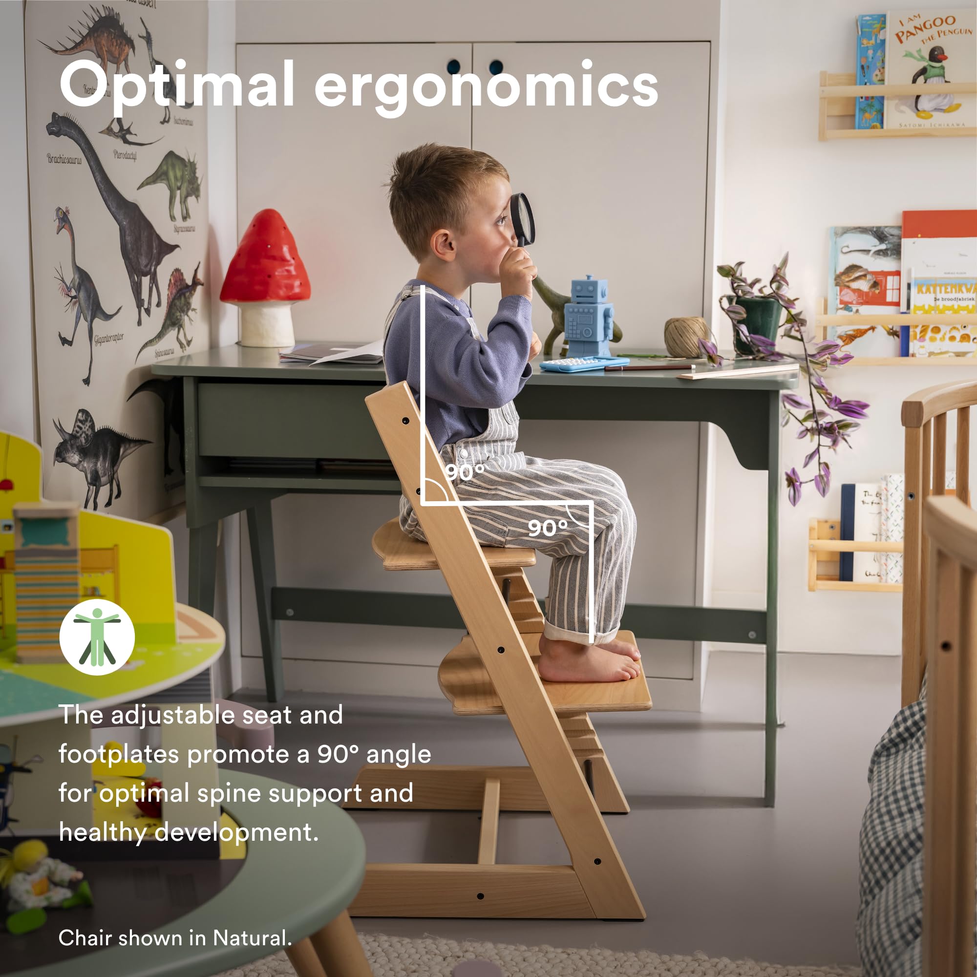 Stokke Tripp Trapp chair beech wood finishes emphasize durable, timeless style