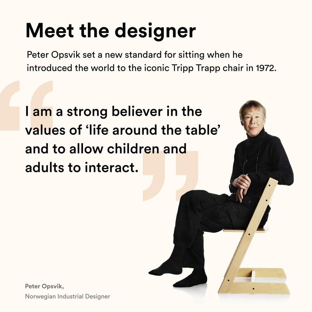 Stokke Tripp Trapp chair family dining shot captures versatile everyday use.
