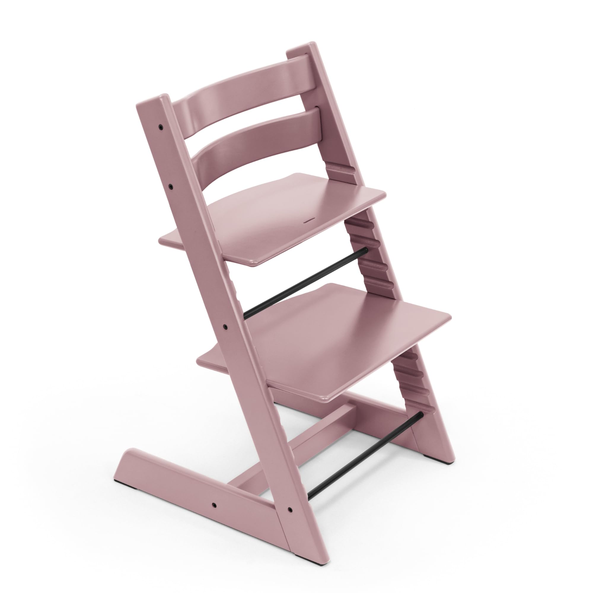Stokke Tripp Trapp chair Heather Mauve adjustable seat for growing child at family table.