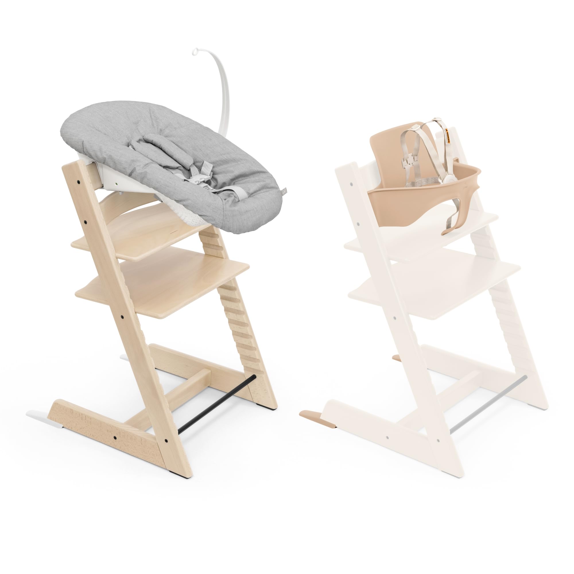 Stokke Tripp Trapp chair natural front view enhances table seating for growing children