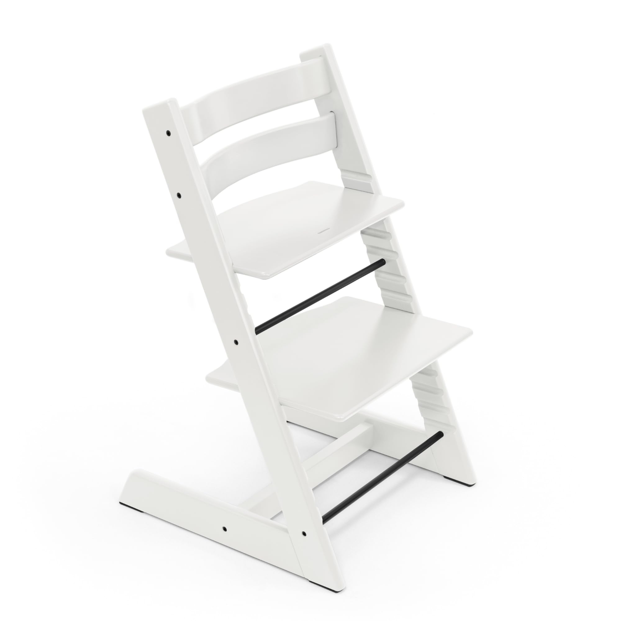 Stokke Tripp Trapp Chair white front view shows inclusive dining for every family member.