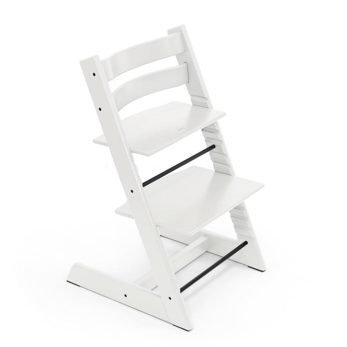 Stokke Tripp Trapp Chair white front view shows inclusive dining for every family member.