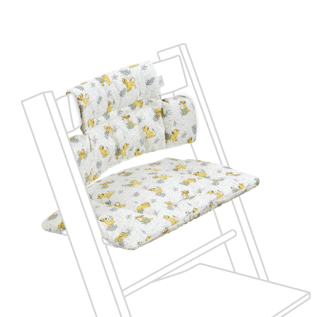 Stokke Tripp Trapp Classic Cushion 2 Disney Lion King Jungle close-up fabric for cozy seating