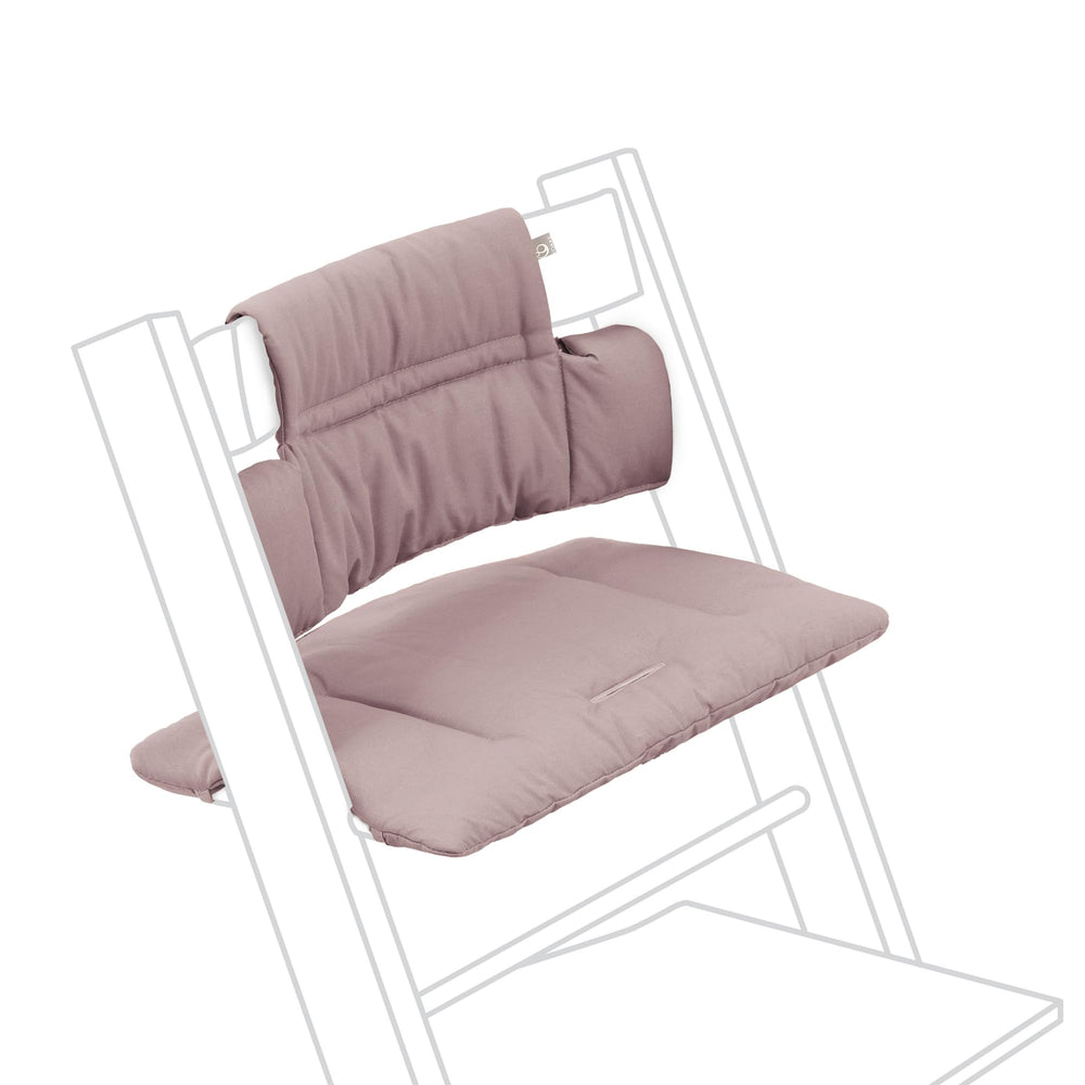 Stokke Tripp Trapp Classic Cushion 2 Heather Mauve on chair delivers cozy seating support.