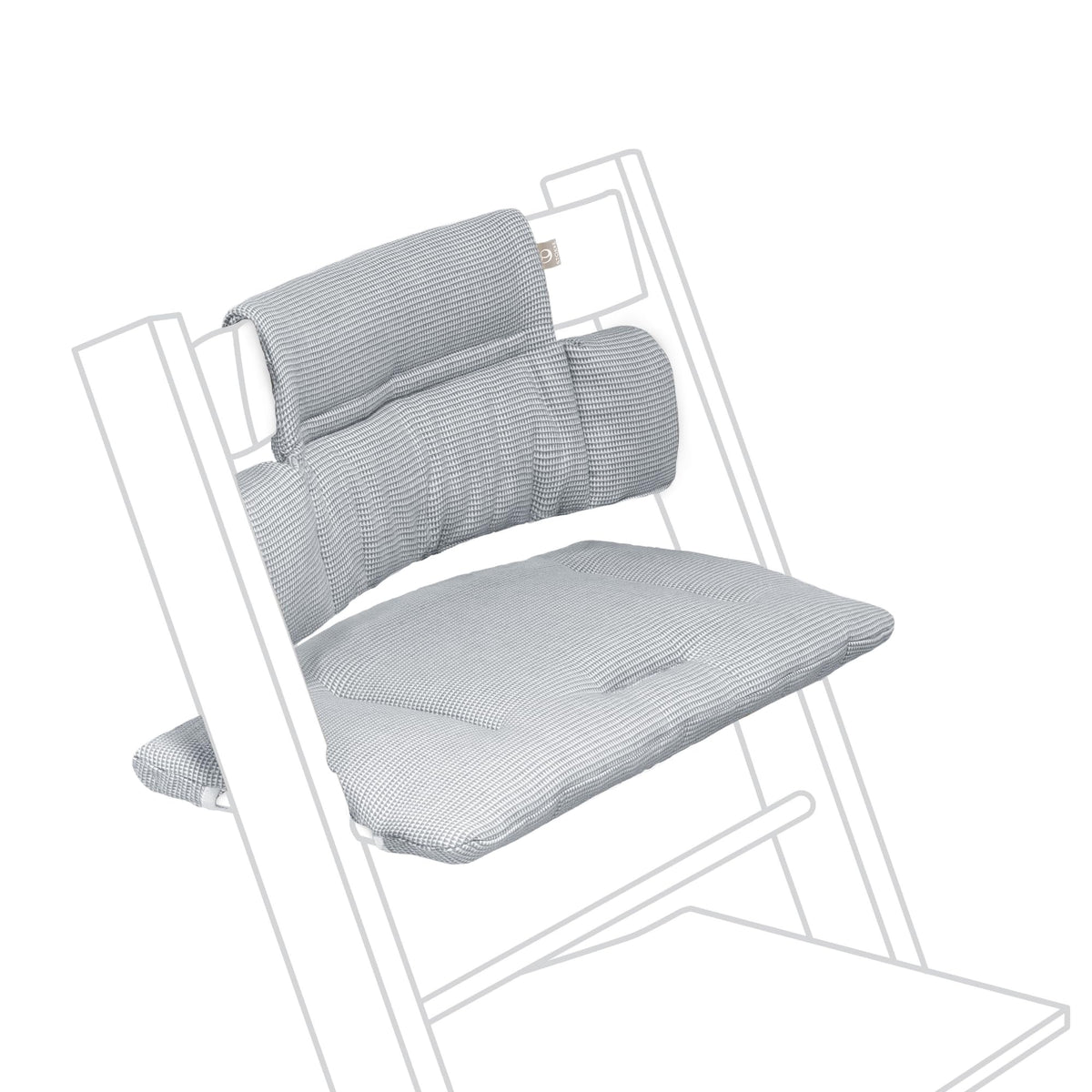 Stokke Tripp Trapp Classic Cushion 2 Nordic Blue on chair offers comfy meal-time support