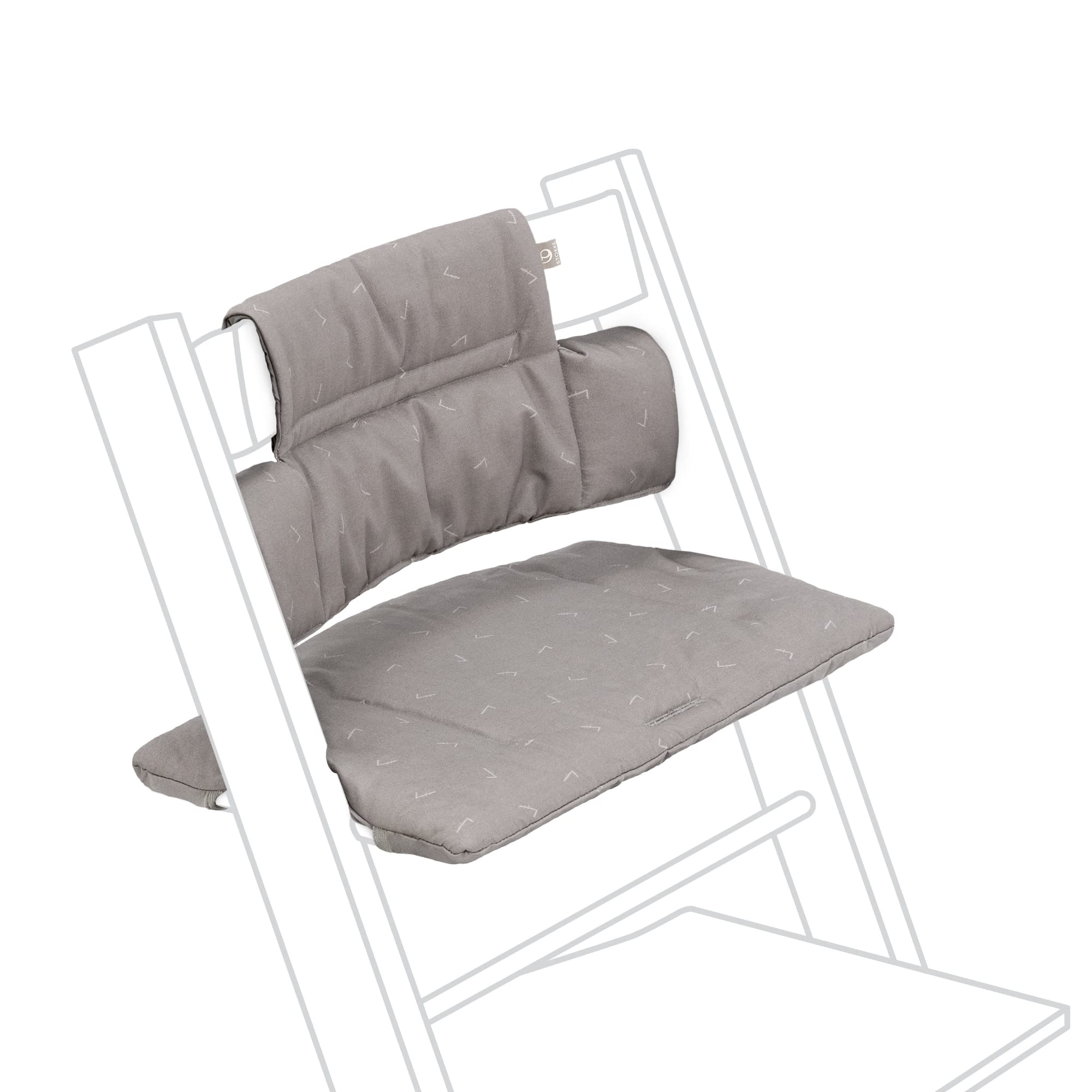 Stokke Tripp Trapp Classic Cushion Icon Grey closeup fabric texture adds cozy support