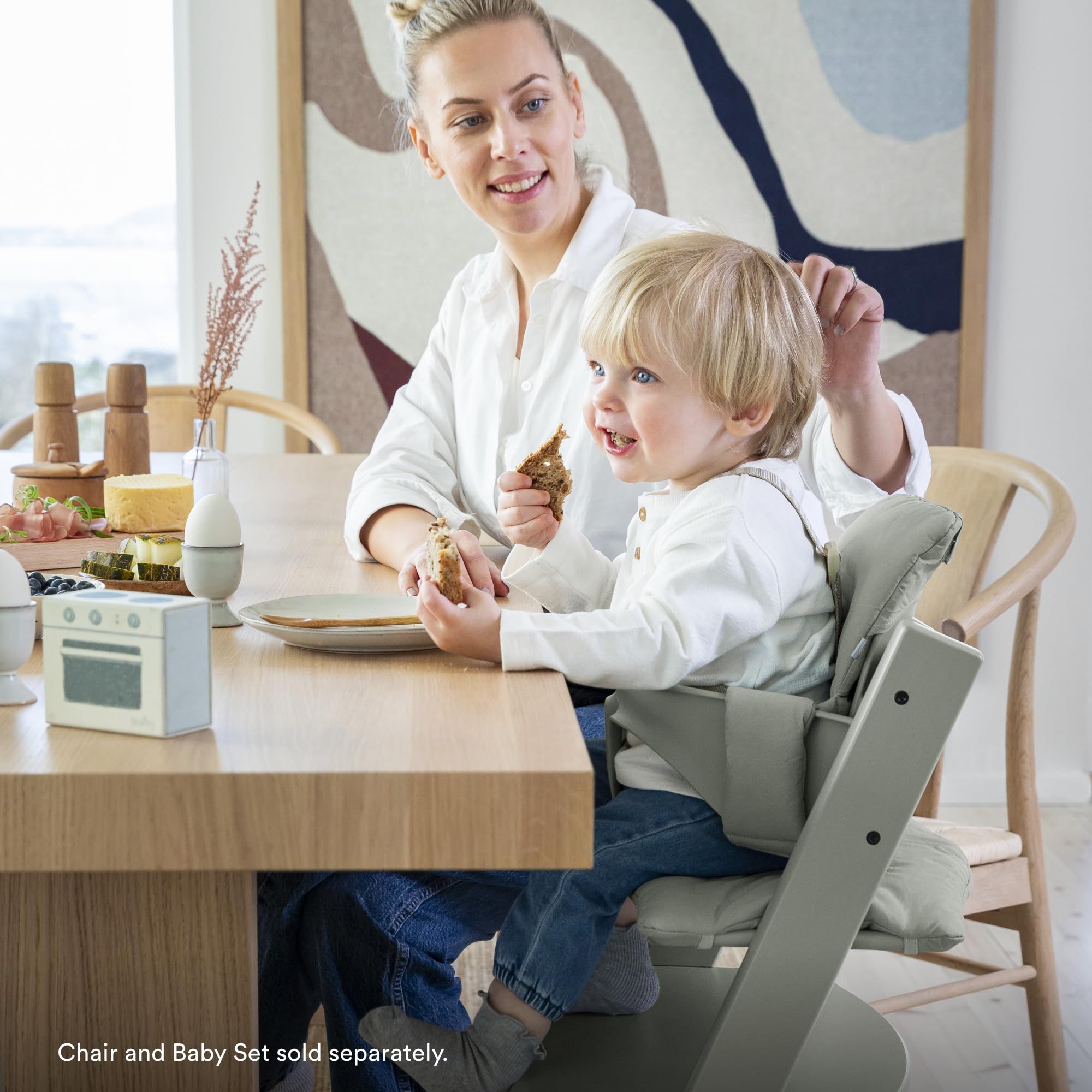 Stokke Tripp Trapp Cushion 2 Glacier Green easy to attach and remove from chair