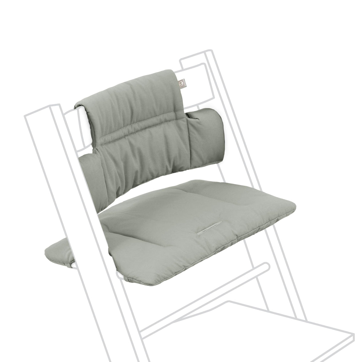 Stokke Tripp Trapp Cushion 2 Glacier Green on chair for cozy meals