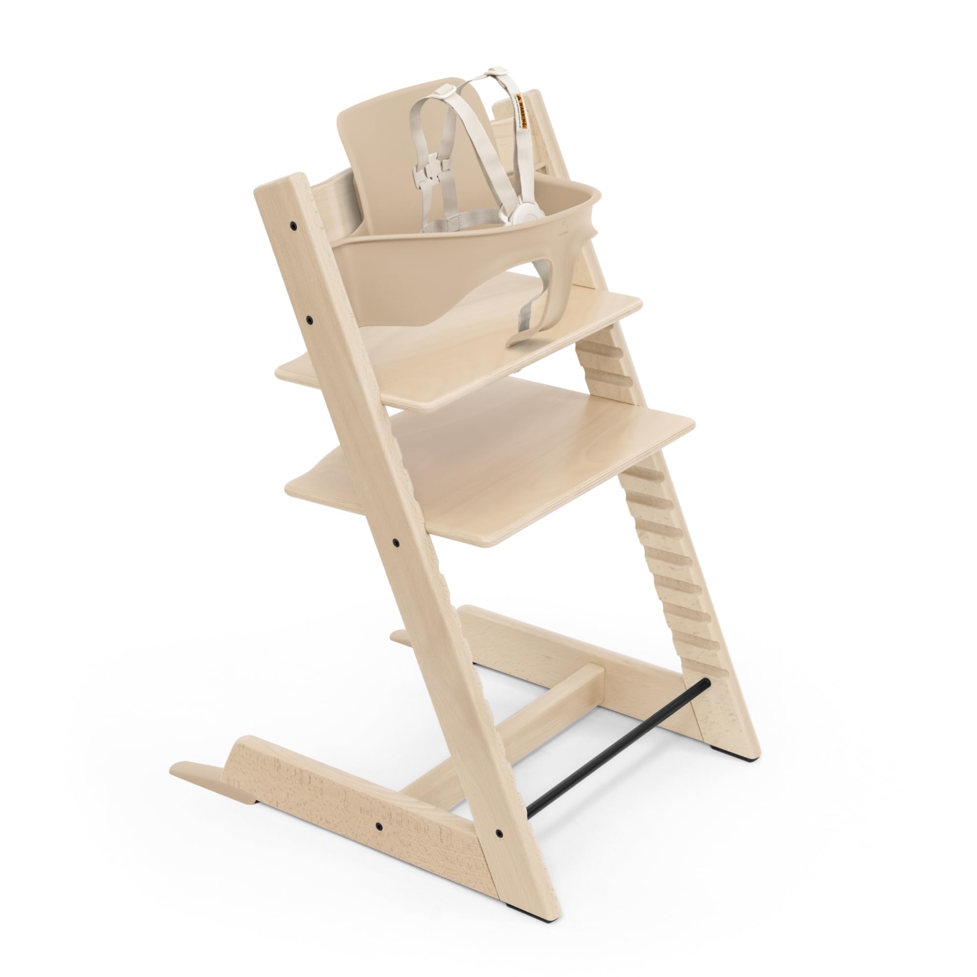 Stokke Tripp Trapp High Chair 2 Natural front view highlights table-height design for family meals.