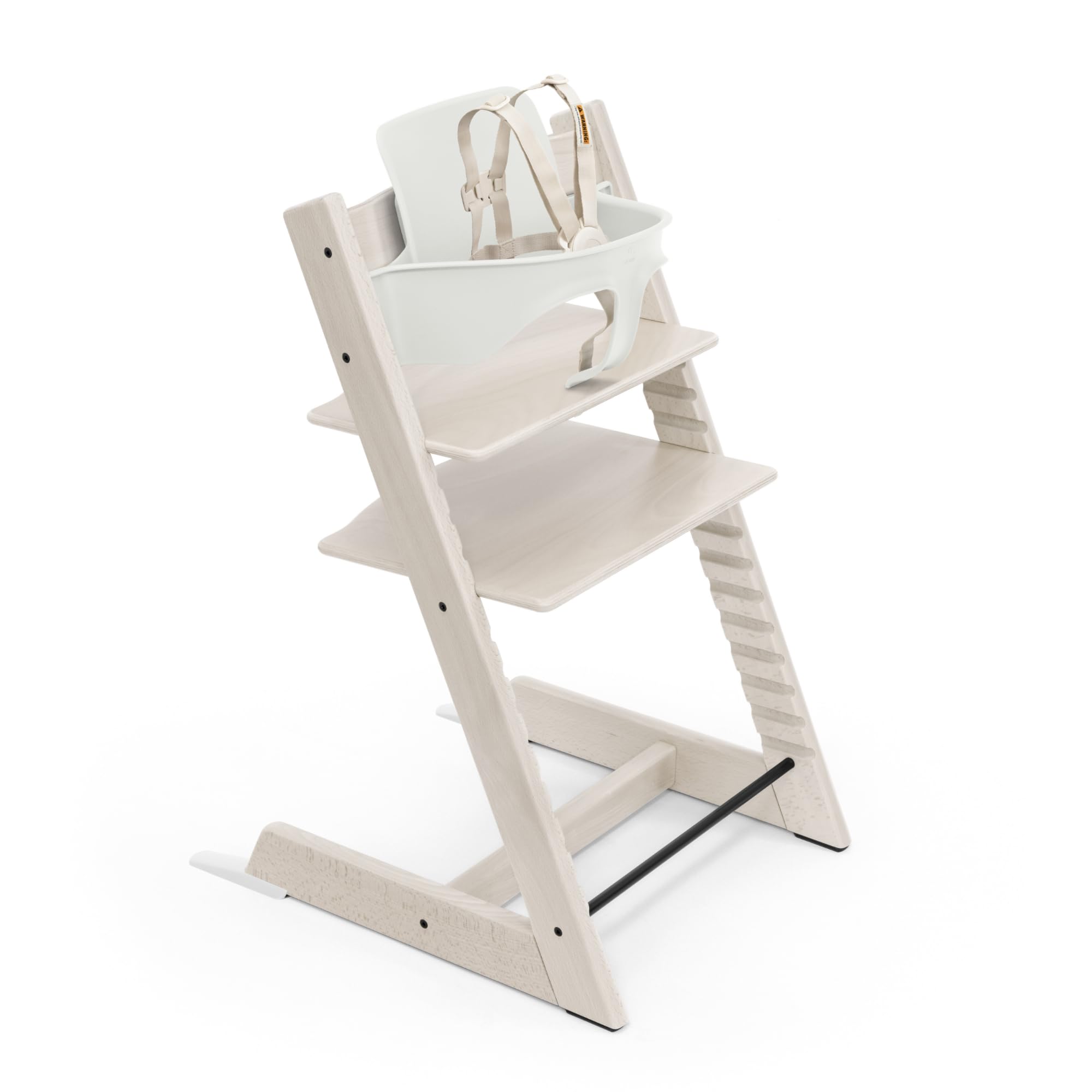 Stokke Tripp Trapp High Chair 2 whitewash chair view highlights its ergonomic form for family mealtime