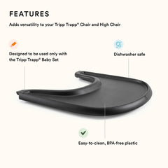 Stokke Tripp Trapp Tray Black in use during a snack time for easy meals.