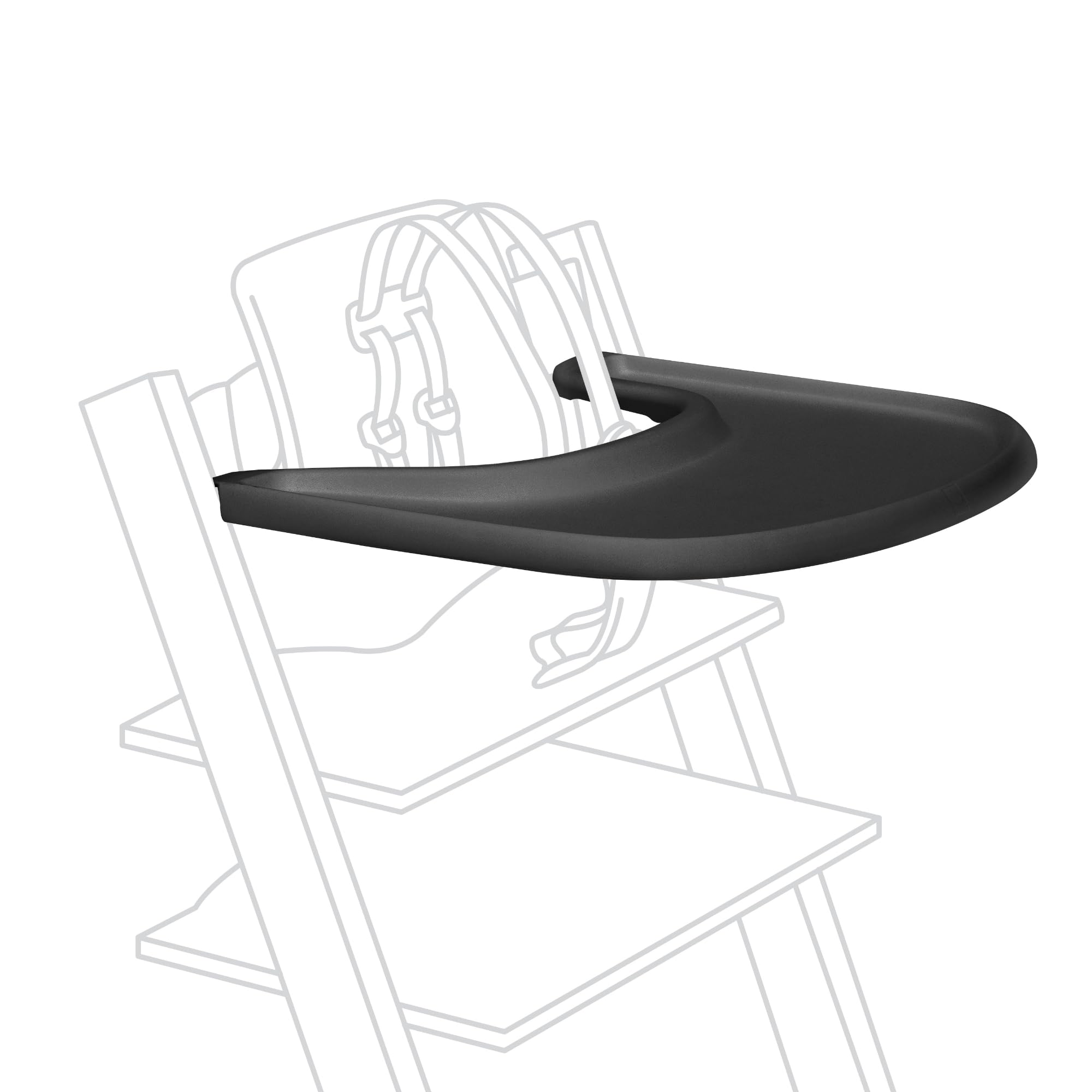 Stokke Tripp Trapp Tray Black product shot shows a versatile feeding surface.
