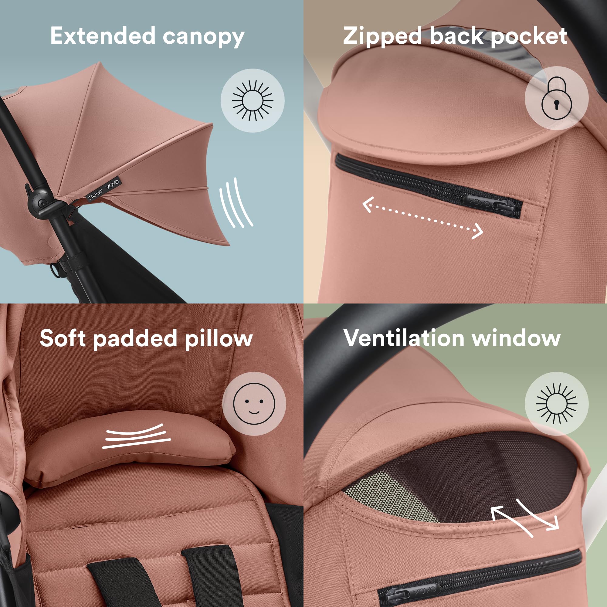 Stokke YOYO6+ Ginger fold and unfold for city on-the-go