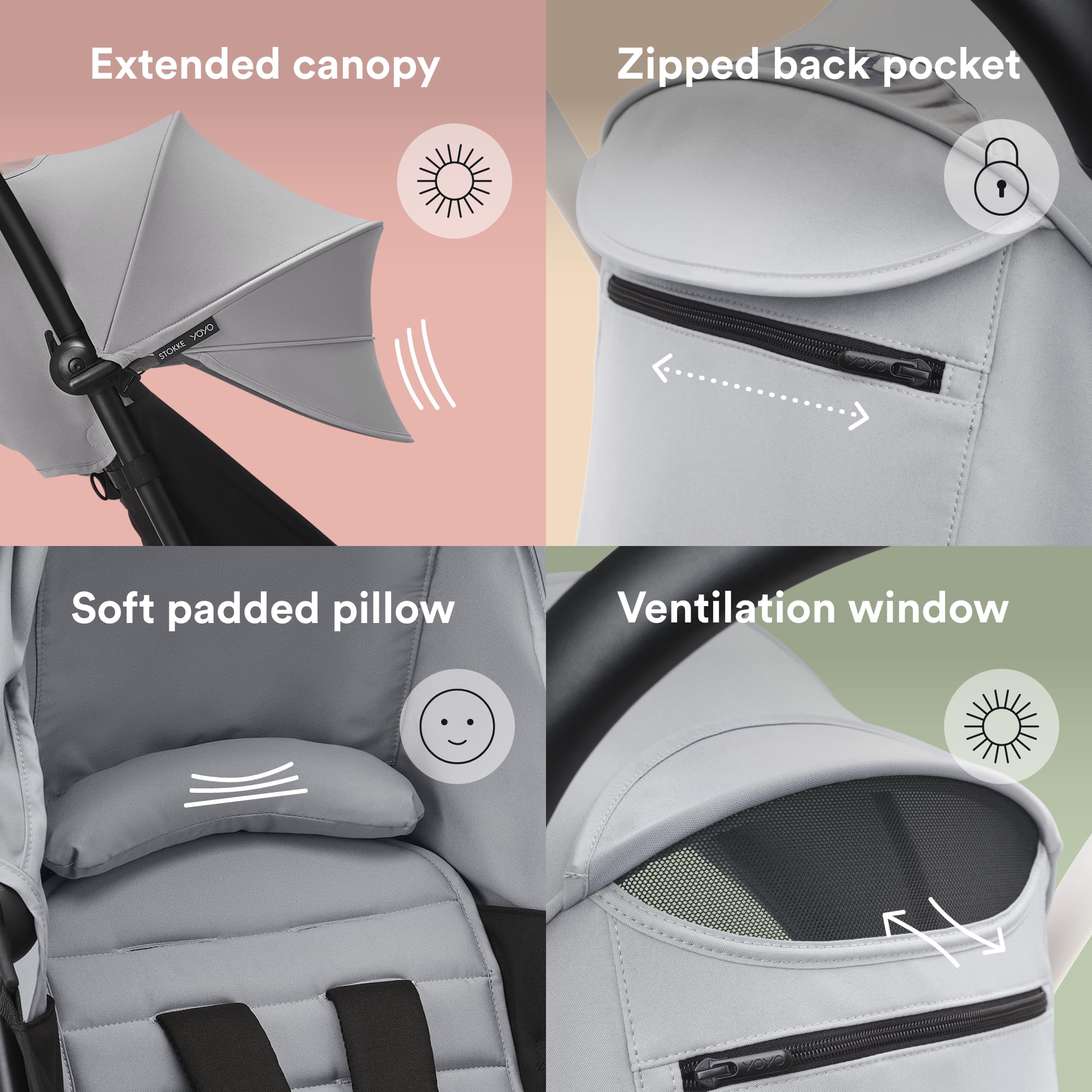 Stokke YOYO 6+ Stone folding action demonstrates fast on-the-go transitions