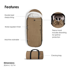 Stokke YOYO Footmuff bottom-opening design protects from dirt during in/out moments.