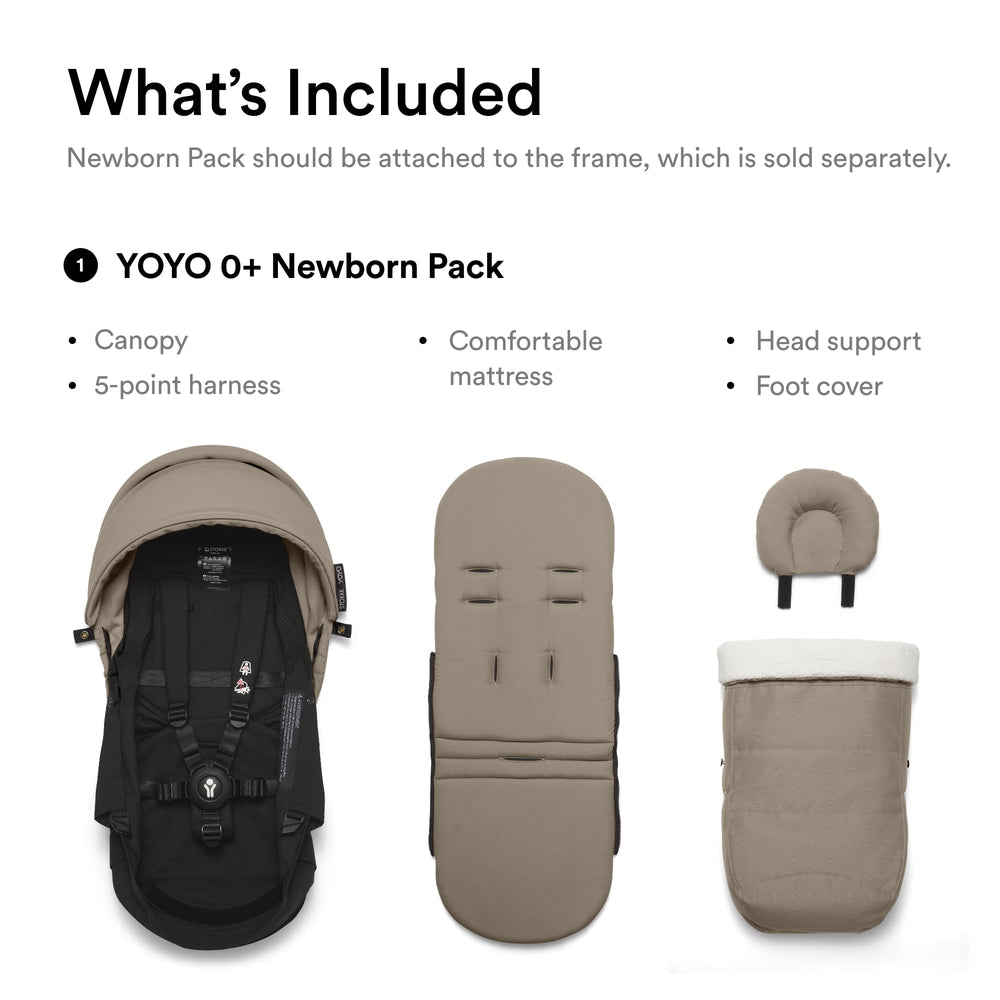 Stokke YOYO newborn pack taupe carry-on compatible for easy travel