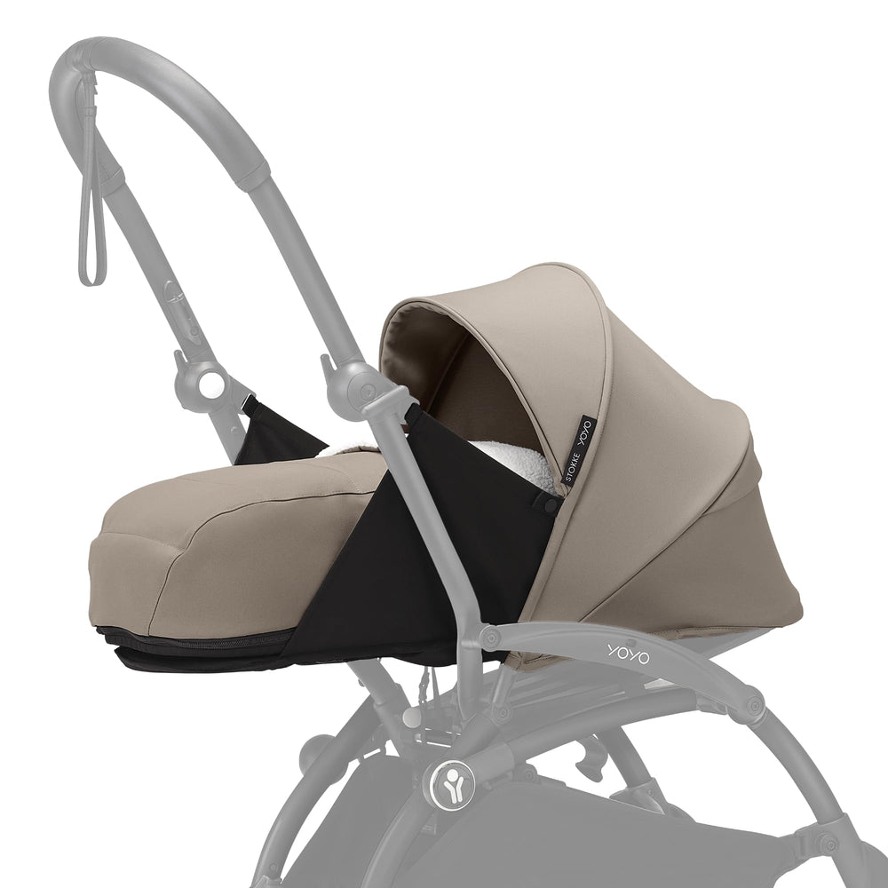 Stokke YOYO newborn pack taupe mattress detail supports baby from birth in comfort