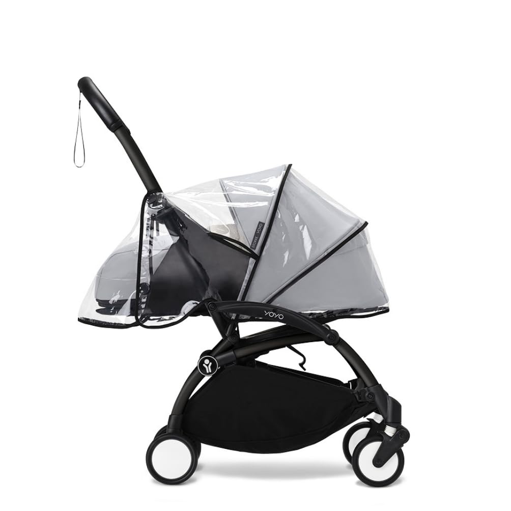 Stokke YOYO rain cover on stroller offers reliable weather protection for your baby.