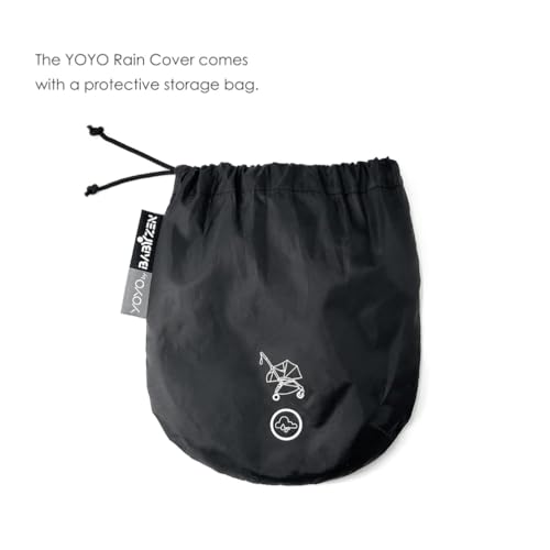 Stokke YOYO rain cover with protective storage bag for quick packing.