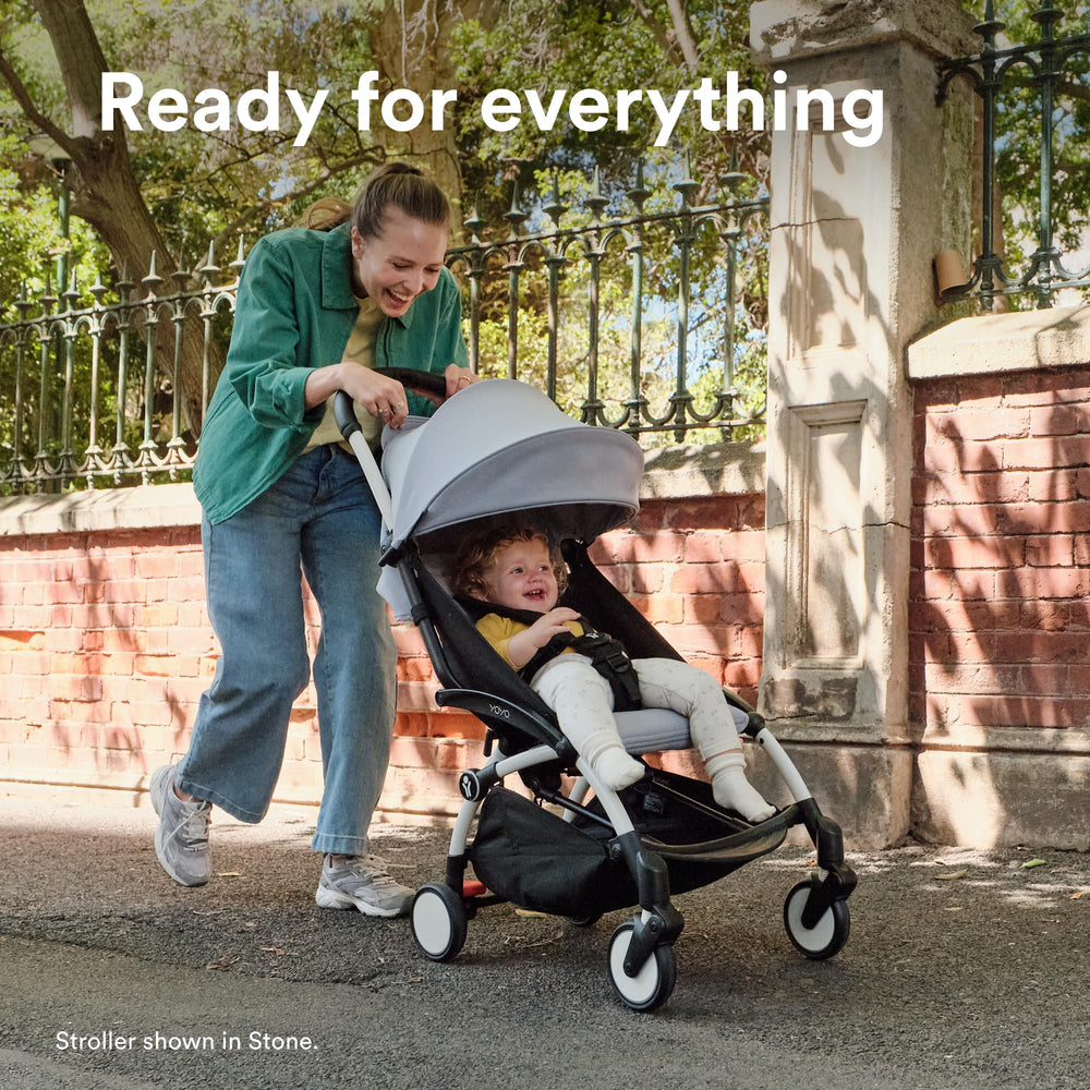 Stokke YOYO3 accessories display shows expandability for different needs.