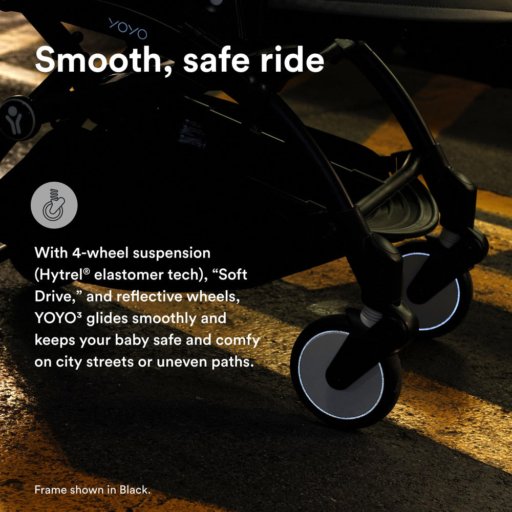 Stokke YOYO3 carry-on size illustrates travel-friendly design.