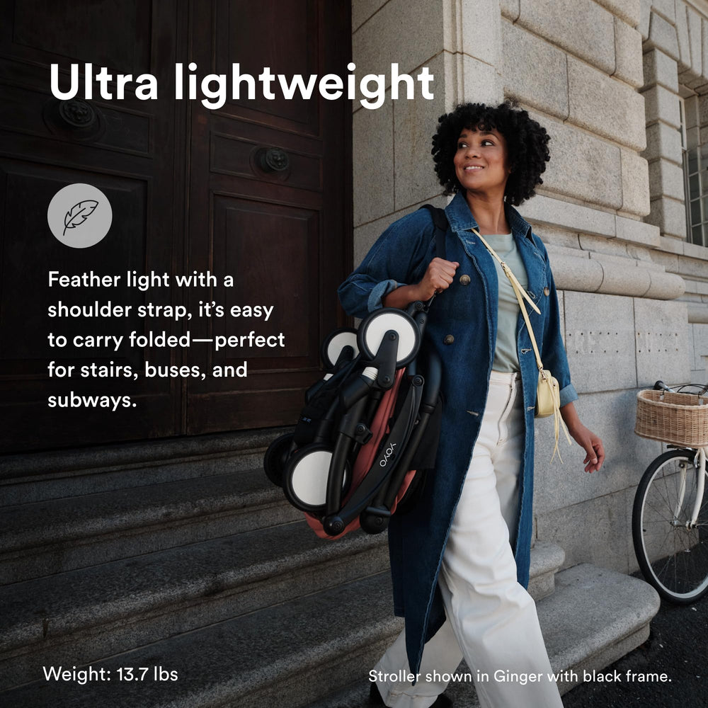 Stokke YOYO3 folded compact for effortless storage between errands.