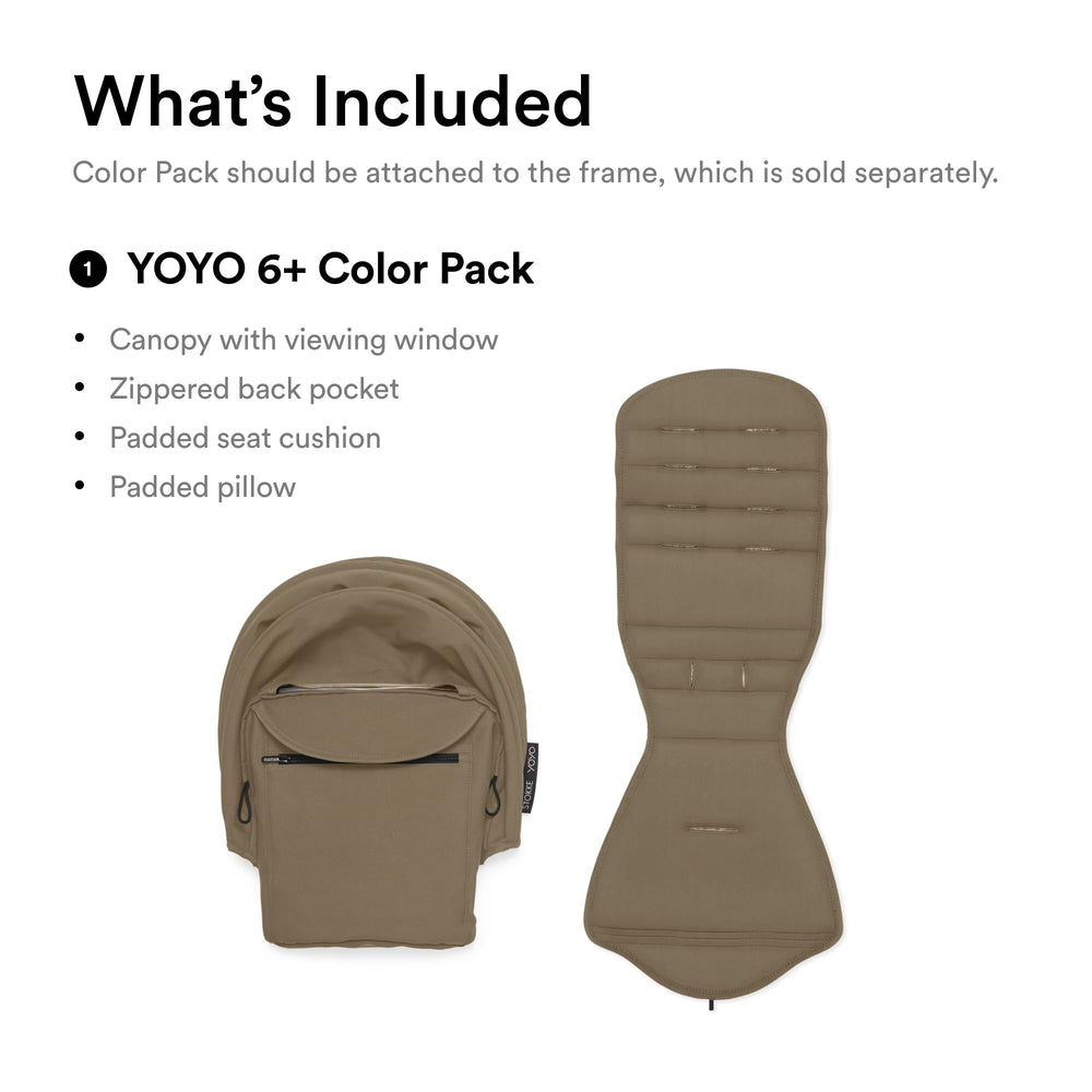 Stokke YOYO 6+ Toffee travel-ready design fits overhead compartments.