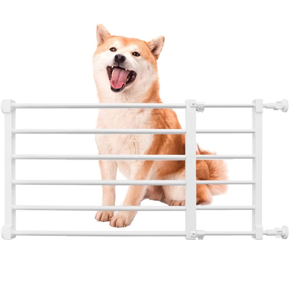 Stoneglow short dog gate extended width shown in doorway for flexible pet separation.