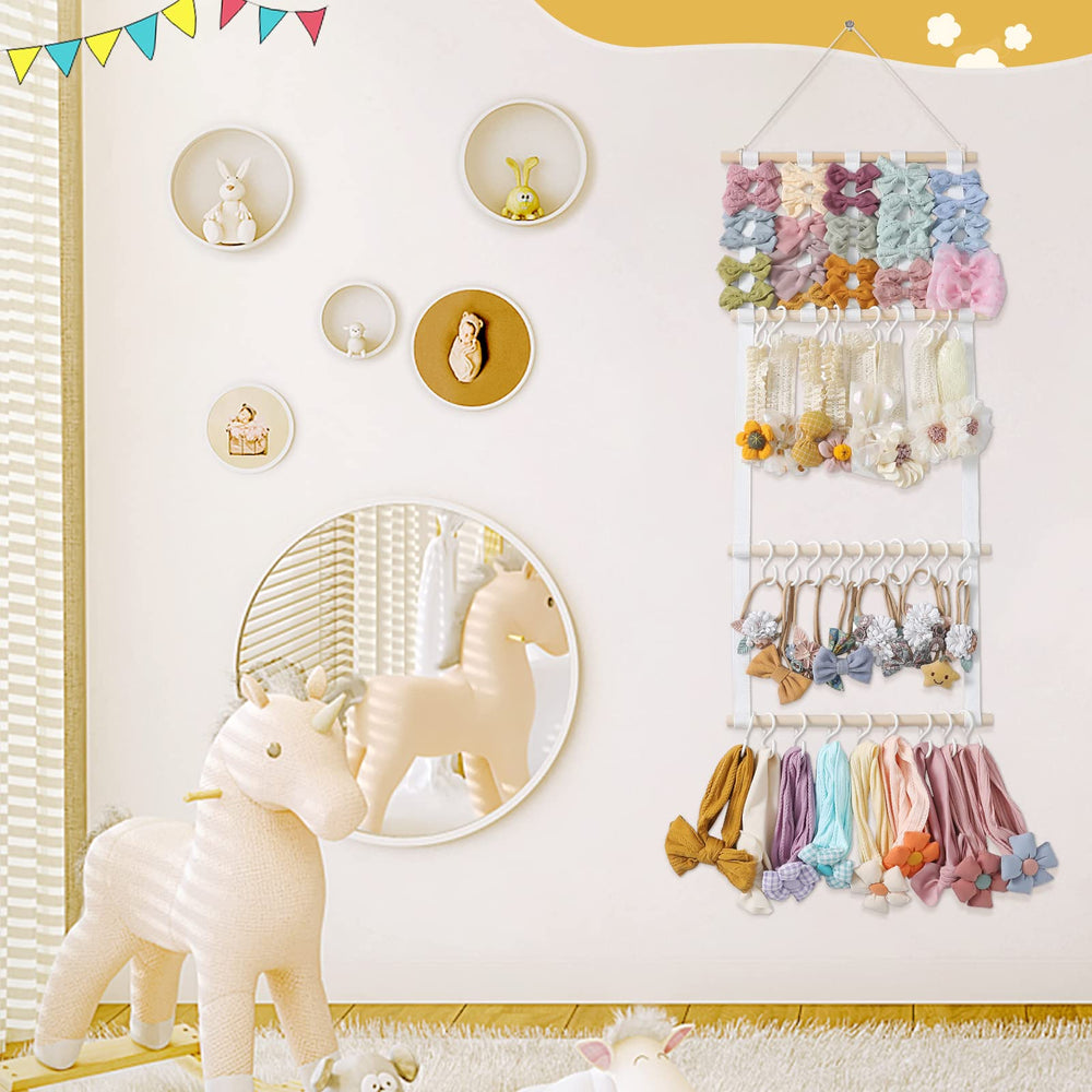 Stoorkhope White04 headband holder for baby girl neatly displaying bows