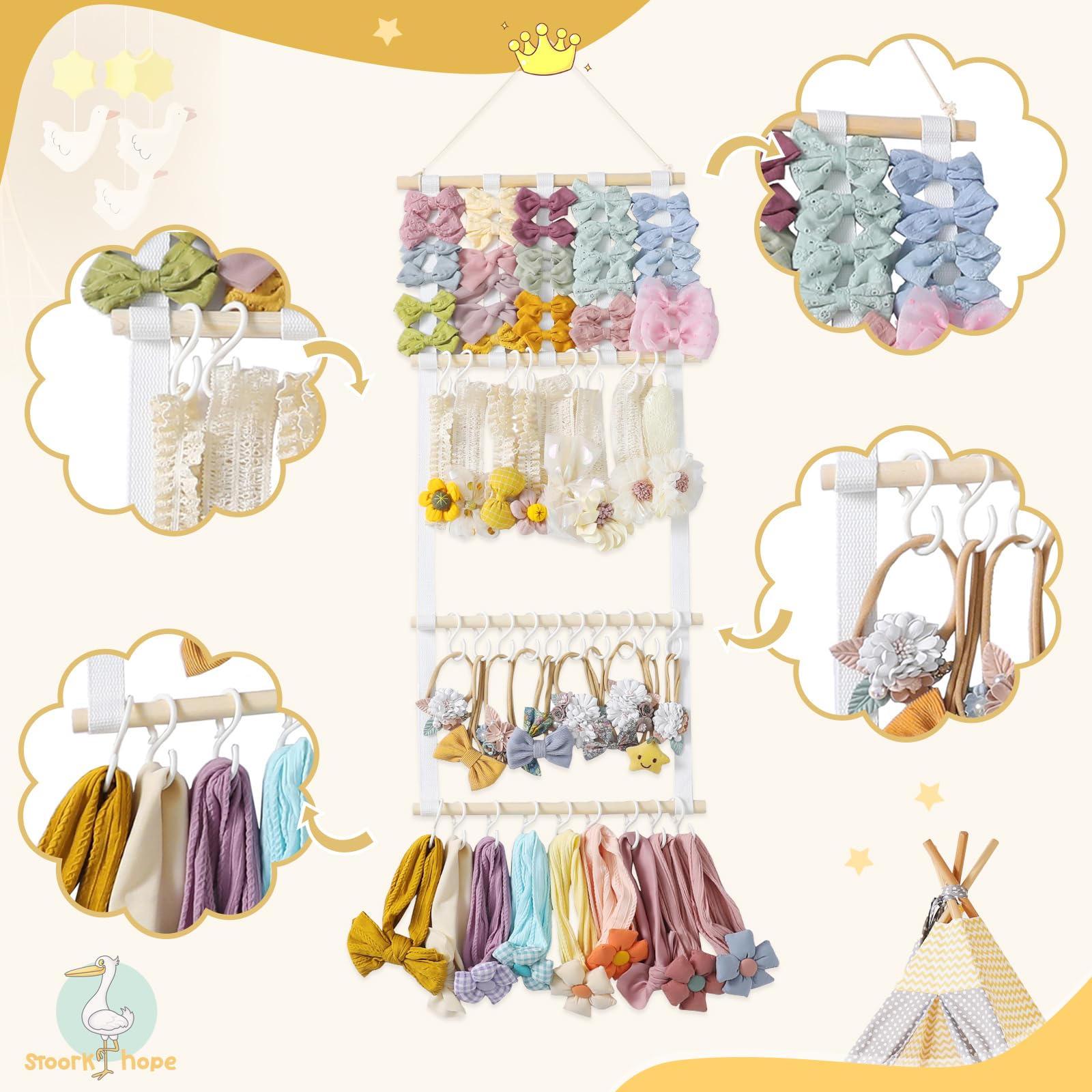 Stoorkhope White04 large-capacity storage for many hair accessories
