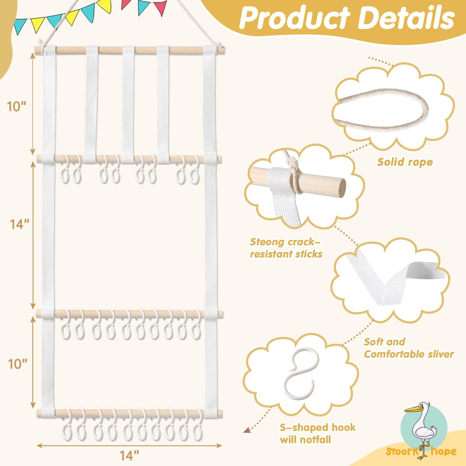 Stoorkhope White04 wall-mount bow organizer hung on wall decoratively