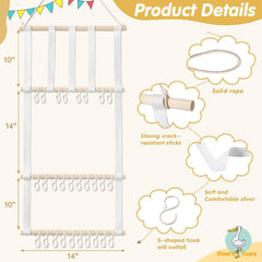 Stoorkhope White04 wall-mount bow organizer hung on wall decoratively