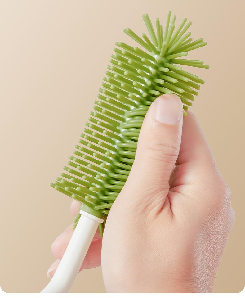 Storage and drying rack green keeps brushes organized and air dries between uses