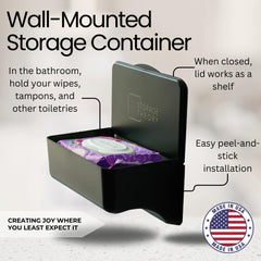Storage Theory wipe-holder curved-bottom-over-toilet-paper fits over toilet roll for easy use