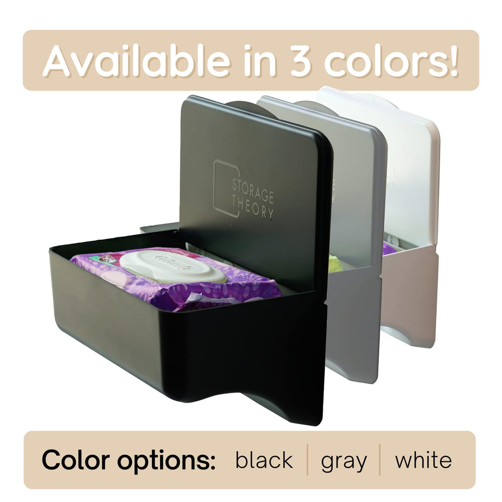 Storage Theory wipe-holder multi-room-use suits bathrooms, nurseries, and kitchens
