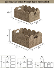 StorageWorks handwoven seagrass basket side view ideal for living room organization.