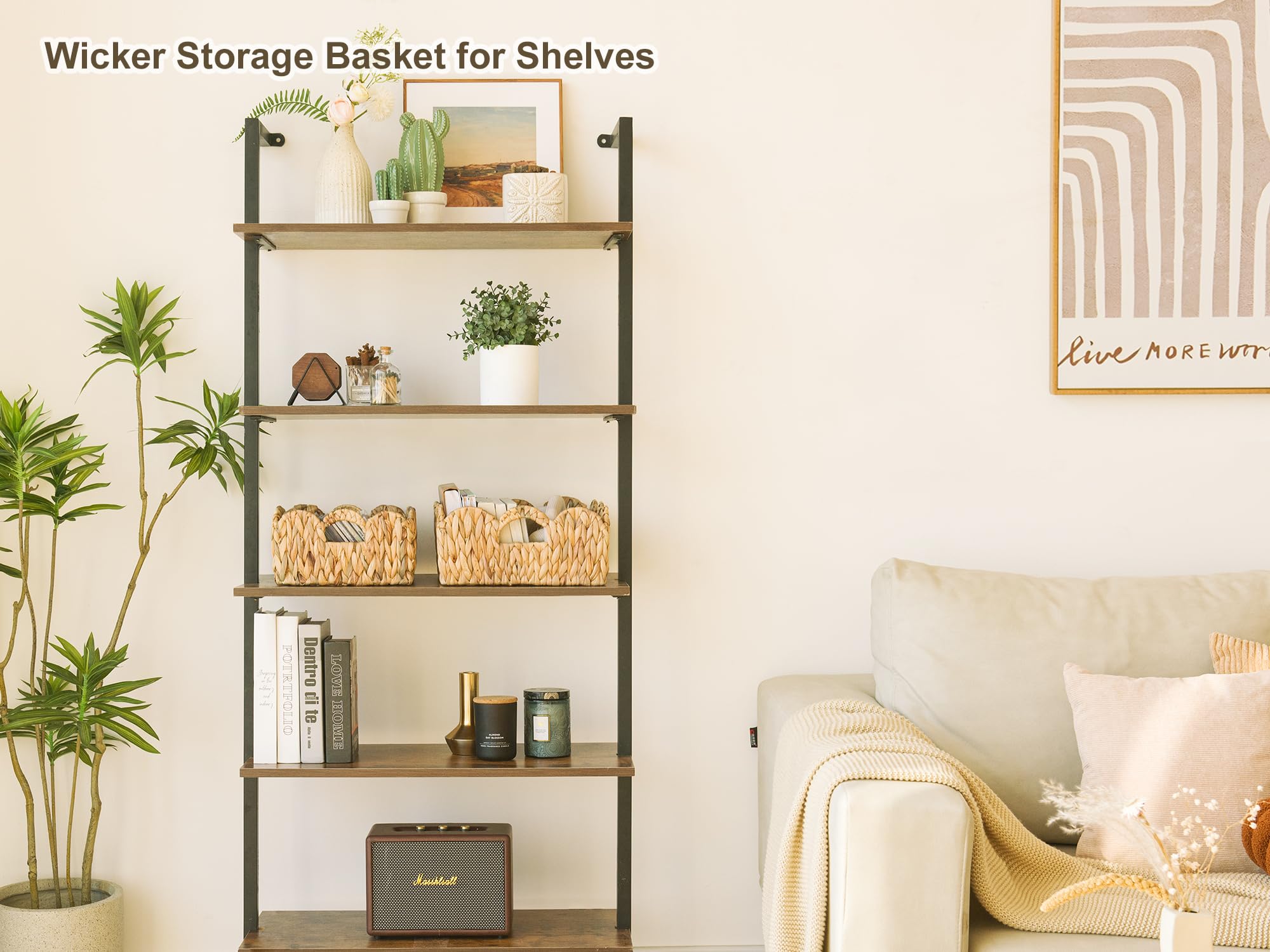 StorageWorks bathroom organizer wicker basket keeps toiletries neatly stored.